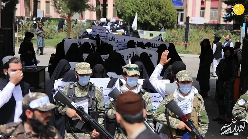(تصاویر) تظاهرات زنان هوادار طالبان